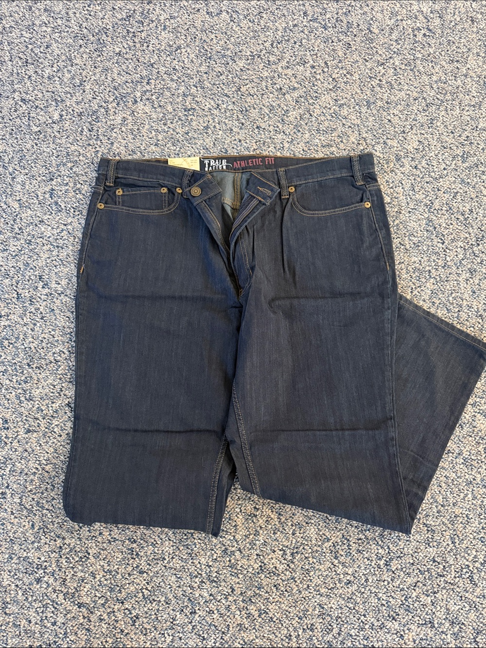 True Religion Men's Relaxed Dark Blue Jeans